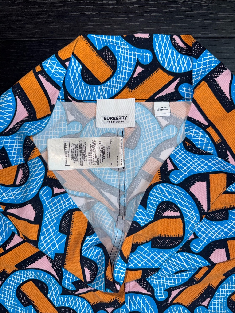 Burberry Blue & Orange Logo-Pattern Leggings - Picture 3 of 6
